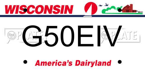 G50EIV Wisconsin License Plate