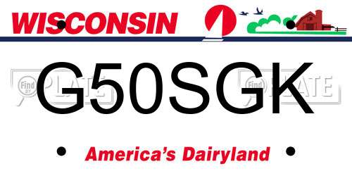 G50SGK Wisconsin License Plate