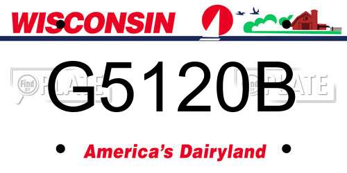G5120B Wisconsin License Plate