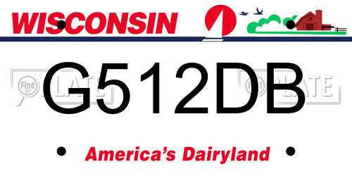G512DB Wisconsin License Plate