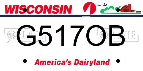 G517OB Wisconsin License Plate