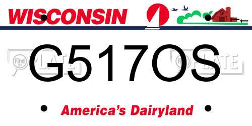 G517OS Wisconsin License Plate