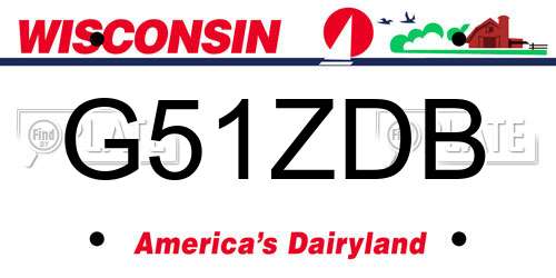 G51ZDB Wisconsin License Plate