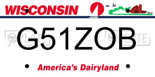 G51ZOB Wisconsin License Plate