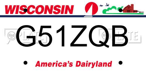 G51ZQB Wisconsin License Plate