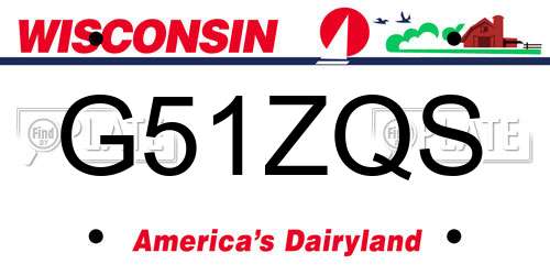 G51ZQS Wisconsin License Plate