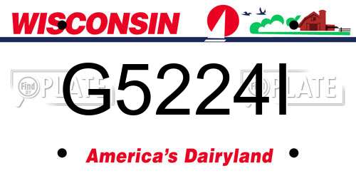 G5224I Wisconsin License Plate