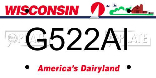 G522AI Wisconsin License Plate