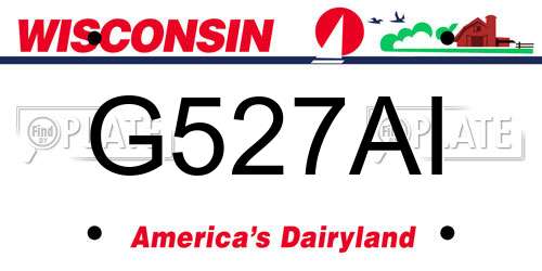 G527AI Wisconsin License Plate