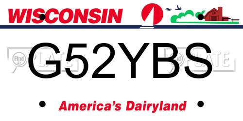 G52YBS Wisconsin License Plate