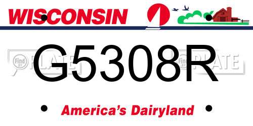 G5308R Wisconsin License Plate