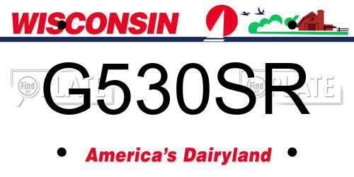 G530SR Wisconsin License Plate