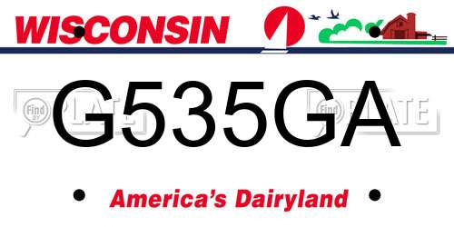 G535GA Wisconsin License Plate