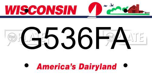 G536FA Wisconsin License Plate