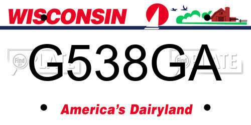 G538GA Wisconsin License Plate