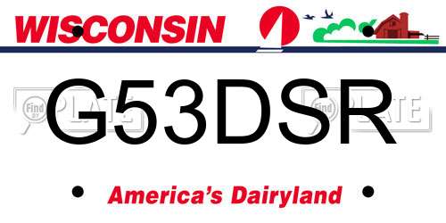 G53DSR Wisconsin License Plate