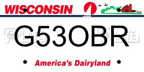 G53OBR Wisconsin License Plate