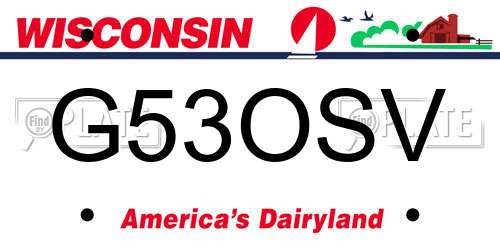 G53OSV Wisconsin License Plate