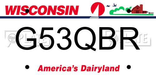 G53QBR Wisconsin License Plate