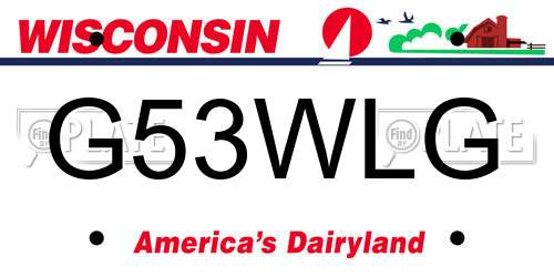 G53WLG Wisconsin License Plate