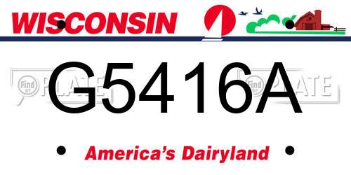 G5416A Wisconsin License Plate