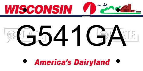 G541GA Wisconsin License Plate