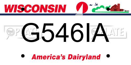 G546IA Wisconsin License Plate