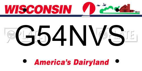 G54NVS Wisconsin License Plate
