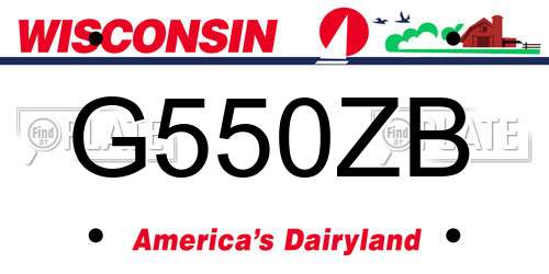 G550ZB Wisconsin License Plate