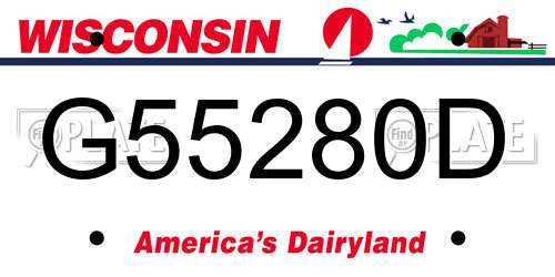 G55280D Wisconsin License Plate