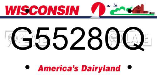 G55280Q Wisconsin License Plate