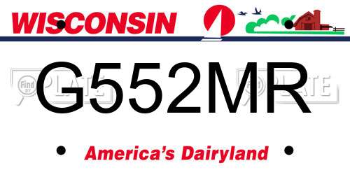G552MR Wisconsin License Plate
