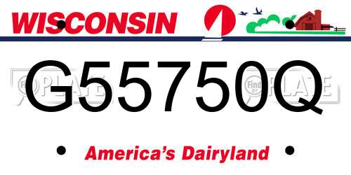 G55750Q Wisconsin License Plate