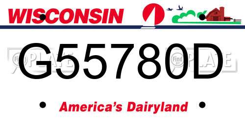 G55780D Wisconsin License Plate