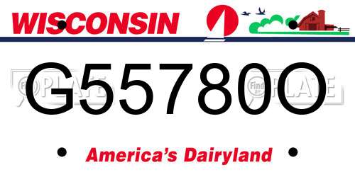G55780O Wisconsin License Plate