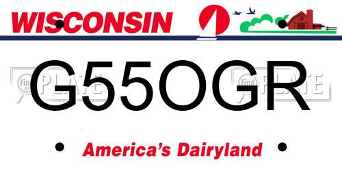 G55OGR Wisconsin License Plate