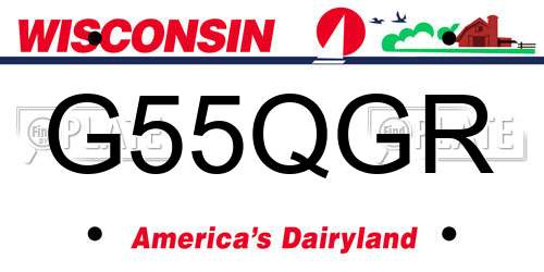 G55QGR Wisconsin License Plate