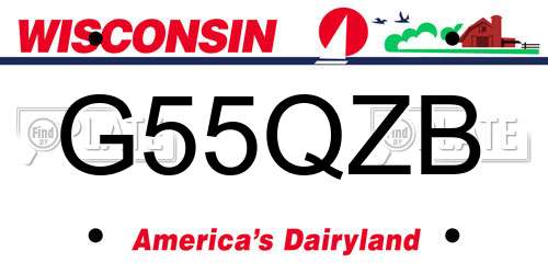 G55QZB Wisconsin License Plate