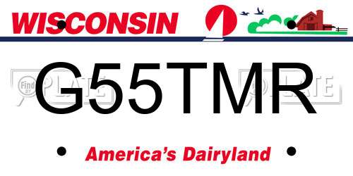 G55TMR Wisconsin License Plate