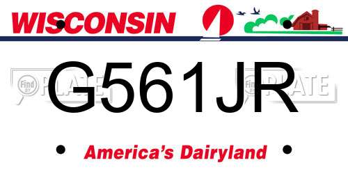 G561JR Wisconsin License Plate