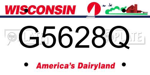 G5628Q Wisconsin License Plate