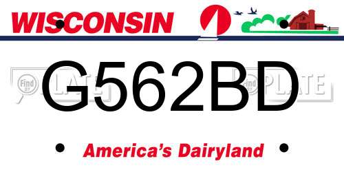 G562BD Wisconsin License Plate