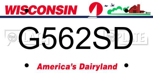 G562SD Wisconsin License Plate