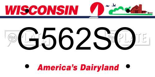 G562SO Wisconsin License Plate