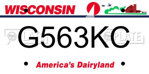 G563KC Wisconsin License Plate