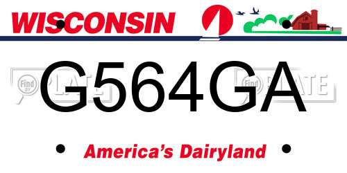 G564GA Wisconsin License Plate