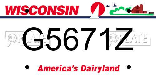 G5671Z Wisconsin License Plate