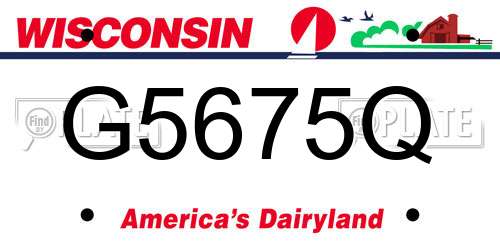 G5675Q Wisconsin License Plate