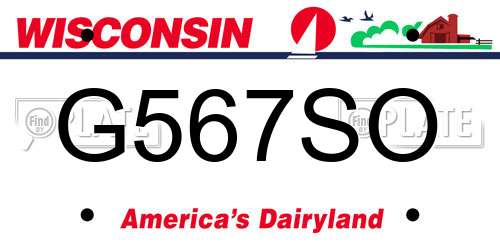 G567SO Wisconsin License Plate