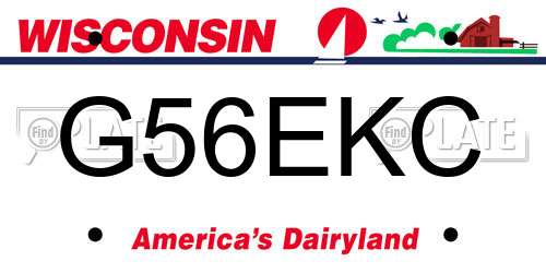 G56EKC Wisconsin License Plate
